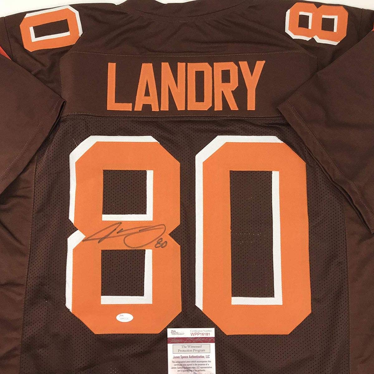 Autographed/Signed Jarvis Landry Cleveland Football Brown Jersey JSA COA