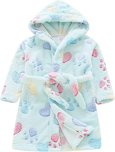 Cartoon Boys Girls Sleepwear Night-Robe Bathrobes Baby Toddler Flannel Girls Coat&jacket Baby Boy Outfit