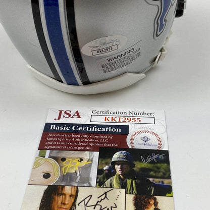 Autographed/Signed Calvin Johnson Detroit Lions Mini Football Helmet JSA COA