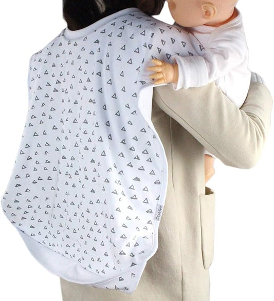 Baby Burp Cloth Double Shoulder Burp Bib, Organic Cotton Large 35‰۝x22‰۝, Triple Layer, Thick, Soft and Extra Absorbent Towels Burping Rags for Newborns, Shower Gift for Boys and Girls, Grey White