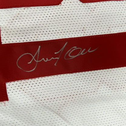 Autographed/Signed Amani Toomer New York White Football Jersey PSA/DNA COA