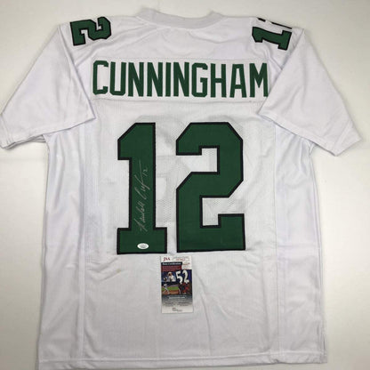Autographed/Signed Randall Cunningham Philadelphia White Football Jersey JSA COA
