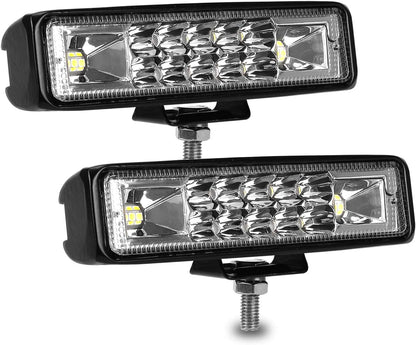 6 Inch Led Pods Light Bar - nicerpro Slim 60W 10000Lm 12V/24V Driving Fog Light Waterproof Combo Flood Spot Lights for Trucks Off Road ATV UTV Golf Cart Trailer 2 Pack