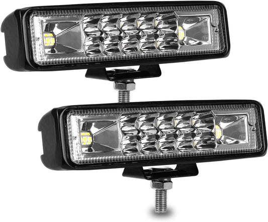 6 Inch Led Pods Light Bar - nicerpro Slim 60W 10000Lm 12V/24V Driving Fog Light Waterproof Combo Flood Spot Lights for Trucks Off Road ATV UTV Golf Cart Trailer 2 Pack