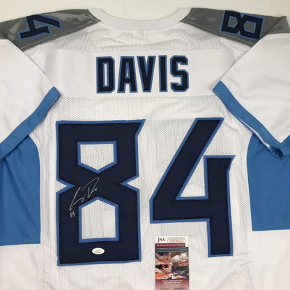 Autographed/Signed Corey Davis Tennessee 2018 White Football Jersey JSA COA