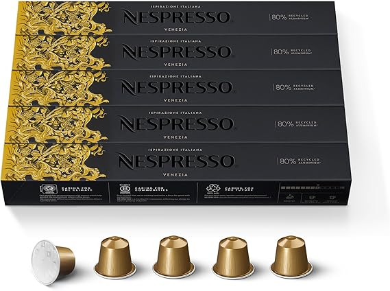 Nespresso Capsules Original Line, Ispirazione Venezia, Medium Roast Coffee Pods, 50-Count Espresso Coffee Pods