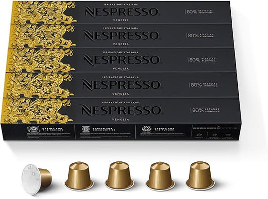 Nespresso Capsules Original Line, Ispirazione Venezia, Medium Roast Coffee Pods, 50-Count Espresso Coffee Pods