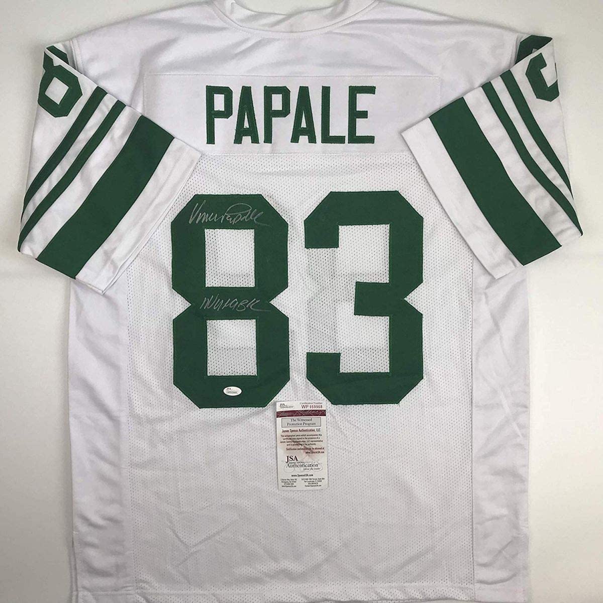 Autographed/Signed Vince Papale Invincible Philadelphia White Football Jersey JSA COA