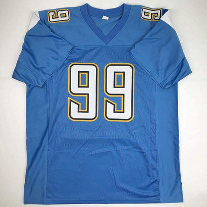 Autographed/Signed Joey Bosa Los Angeles LA Powder Blue Football Jersey JSA COA