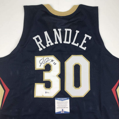 Autographed/Signed Julius Randle New Orleans Blue Basketball Jersey Beckett BAS COA