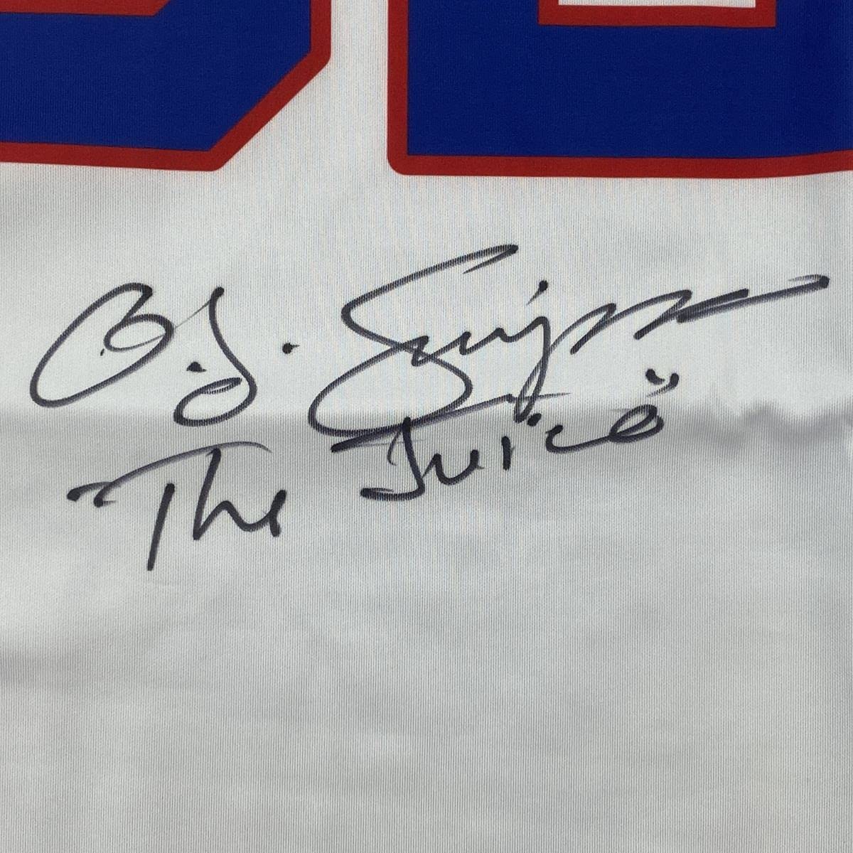Autographed/Signed OJ O.J. Simpson The Juice Buffalo White Football Jersey JSA COA