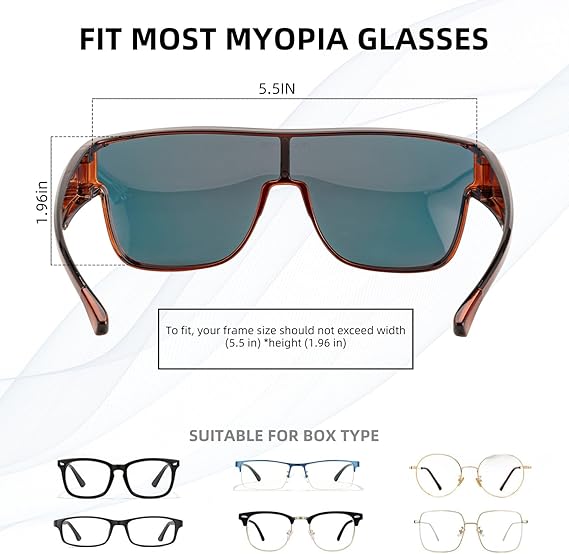 ROCKBROS Polarized Fit Over Glasses UV400 Sunglasses Wrap Around for Men Women