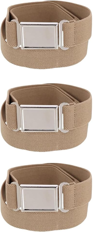 CTMå¨ Kids' Adjustable Elastic Belt with Magnetic Buckle (Pack of 3)