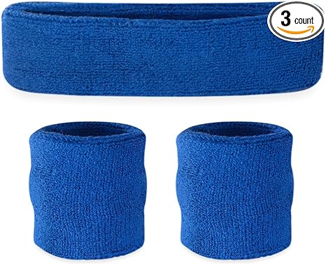 Suddora Sweatbands for Kids, Moisture Wicking 2 Wristbands and 1 Headband Set, Soft and Skin-Friendly Fabric, Moisture-Wicking Athletic Sweat Bands for Basketball, Baseball, Soccer