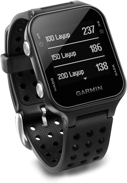 Garmin 010-03723-01 Approach S20, GPS Golf Watch with Step Tracking, Preloaded Courses, Black