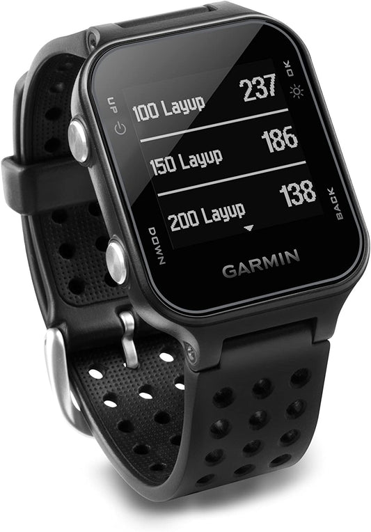 Garmin 010-03723-01 Approach S20, GPS Golf Watch with Step Tracking, Preloaded Courses, Black