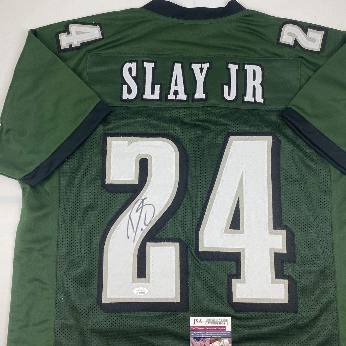Autographed/Signed Darius Slay Jr. Philadelphia Green Football Jersey JSA COA