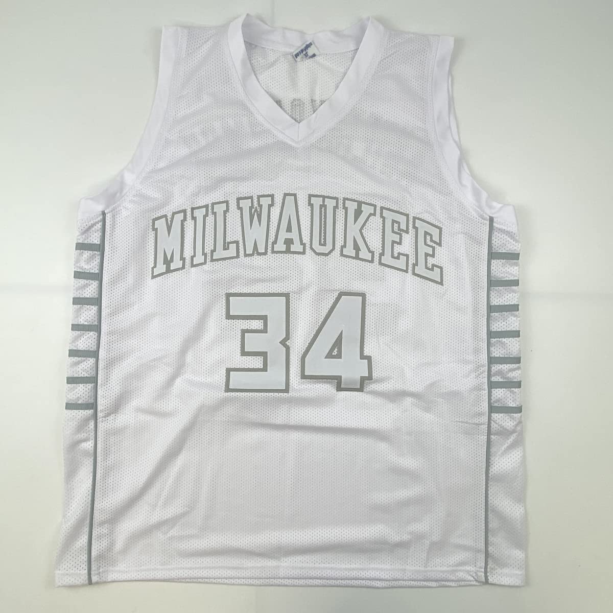 Autographed/Signed Giannis Antetokounmpo Milwaukee White Ice Basketball Jersey JSA COA