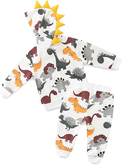Baby Boys Hoodie and Pants Outfit Set Long Sleeve Spring Fall Sweatshirts Cotton Pullover Pant Sets for Children