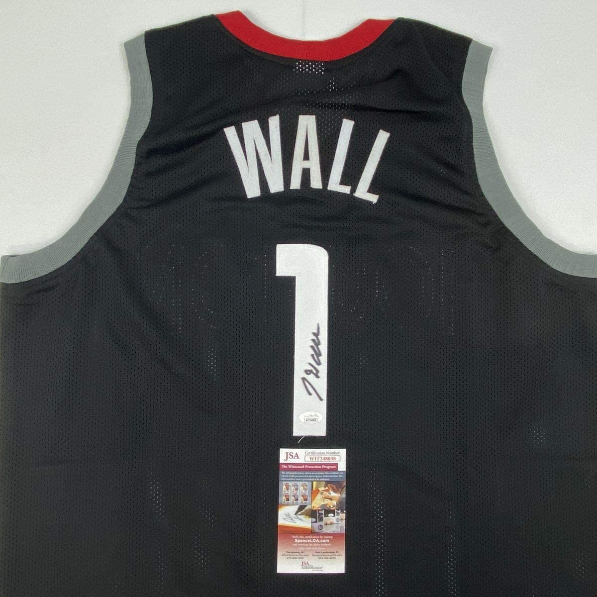 Autographed/Signed John Wall Houston Black Basketball Jersey JSA COA