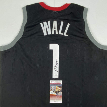 Autographed/Signed John Wall Houston Black Basketball Jersey JSA COA