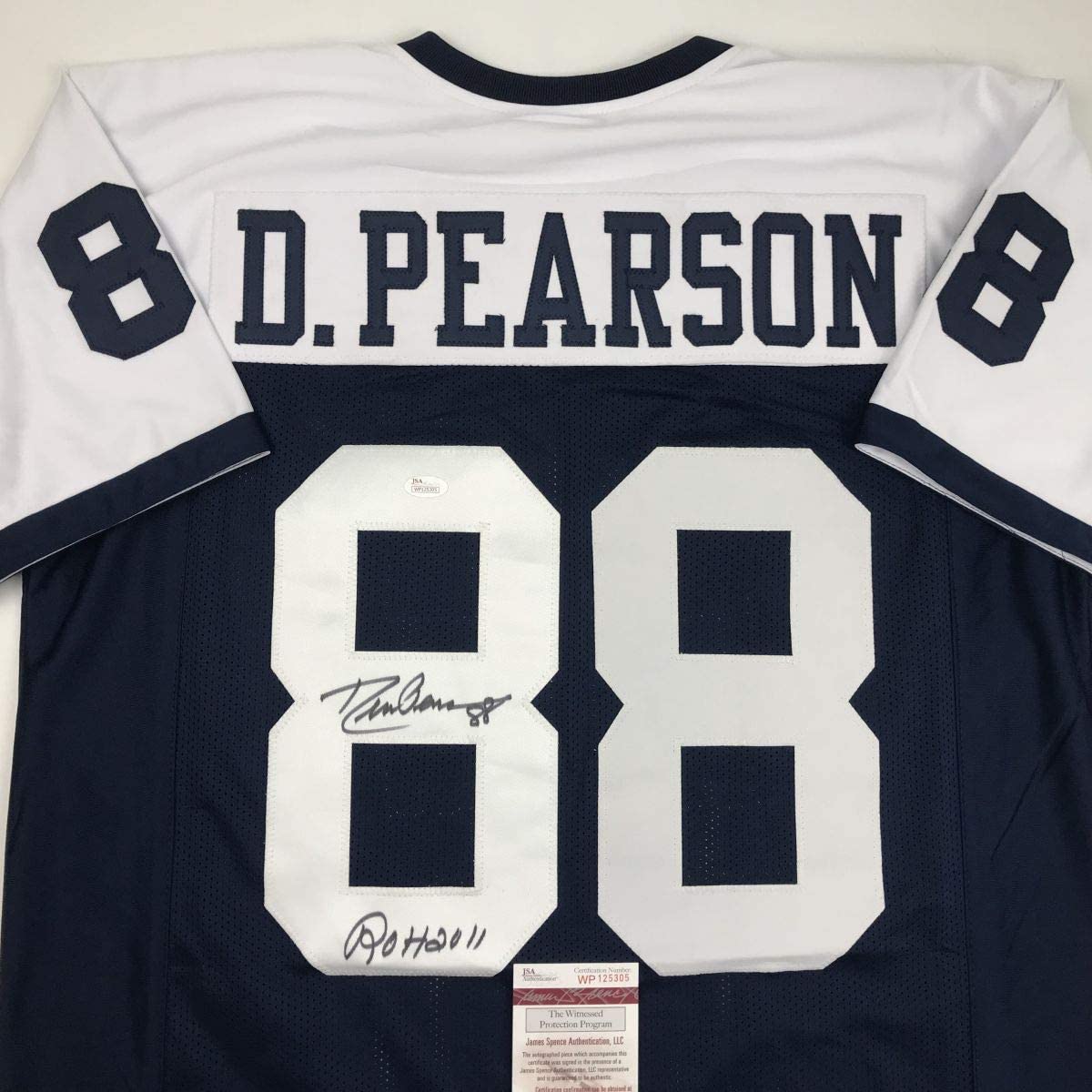 Autographed/Signed Drew Pearson ROH 2011 Dallas Thanksgiving Day Football Jersey JSA COA