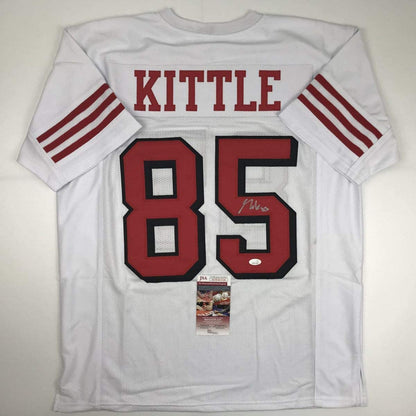 Autographed/Signed George Kittle San Francisco White Football Jersey JSA COA