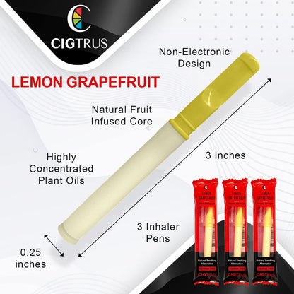 Cigtrus Oral Fixation Craving Relief Quit Smoking Aid Refreshing Grapefruit and Lemon Flavor Oxygen Inhaler 1/pc