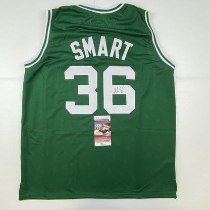 Autographed/Signed Marcus Smart Boston Green Basketball Jersey JSA COA