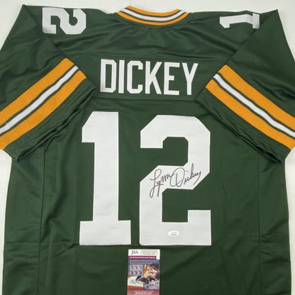 Autographed/Signed Lynn Dickey Green Bay Green Football Jersey JSA COA