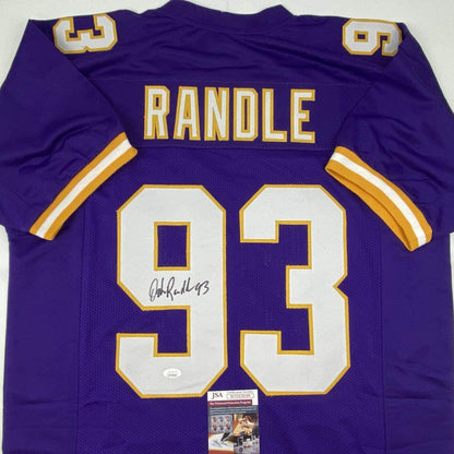 Autographed/Signed John Randle Minnesota Purple Football Jersey JSA COA