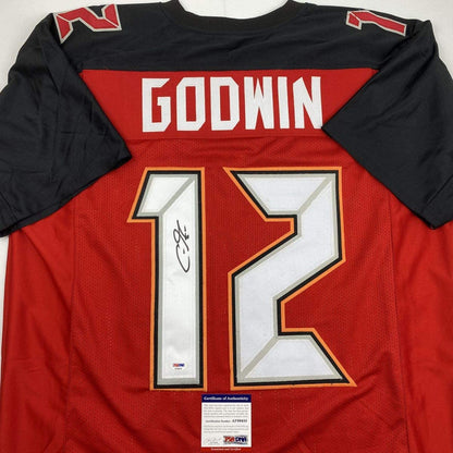 Autographed/Signed Chris Godwin Tampa Bay Red Football Jersey PSA/DNA COA