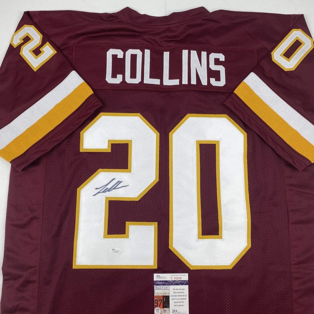 Autographed/Signed Landon Collins Washington Burgundy Football Jersey JSA COA