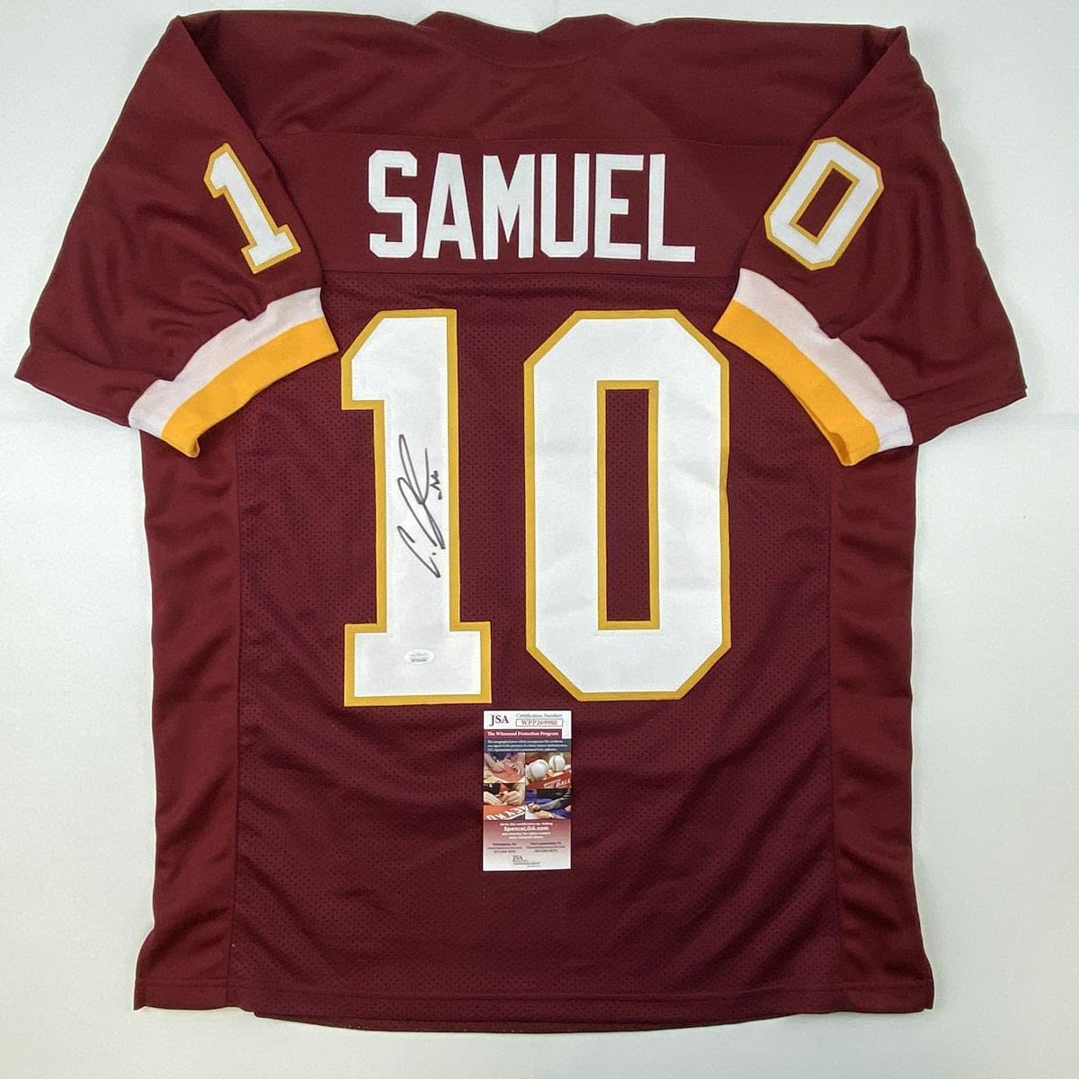 Autographed/Signed Curtis Samuel Washington Burgundy Football Jersey JSA COA