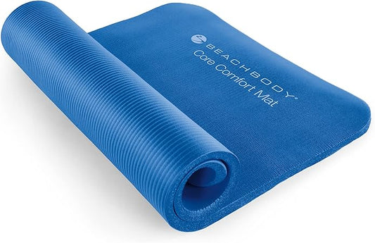 Beachbody Exercise Mat, Extra Thick Foam Workout Mat for Home and Gym, Yoga, Ab Workouts, Stretching, Weightlifting, High Density - Ultra Durable, 1/2 inch