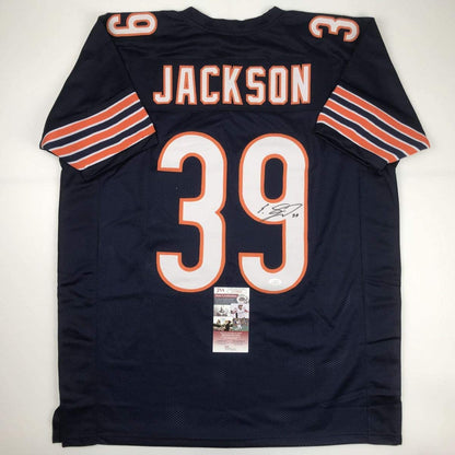 Autographed/Signed Eddie Jackson Chicago Blue Football Jersey JSA COA