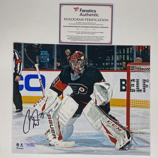 Autographed/Signed Carter Hart Philadelphia Flyers 8x10 Hockey Photo Fanatics COA