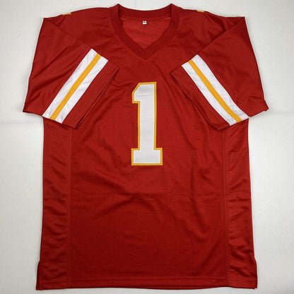 Autographed/Signed Andy Reid Coach Kansas City Red Football Jersey Beckett BAS COA