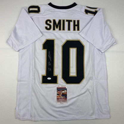 Autographed/Signed Tre'Quan Smith New Orleans White Football Jersey JSA COA