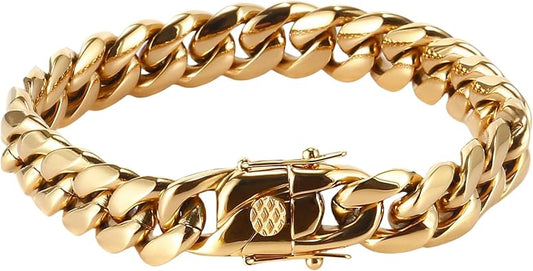 Solid 18K Gold Bracelet Suitable for both Men and Women, Miami Cuban Bracelet, Perfectly Blending Fashion and Luxury, adding Men's Charm, Valentine's Day