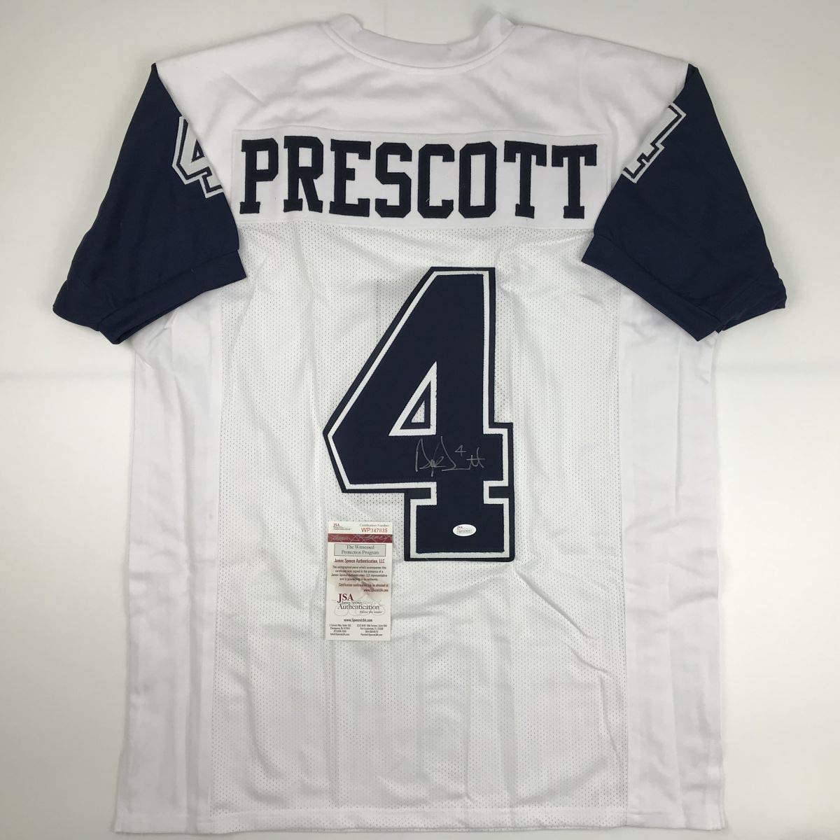 Autographed/Signed Dak Prescott Dallas Color Rush Football Jersey JSA COA