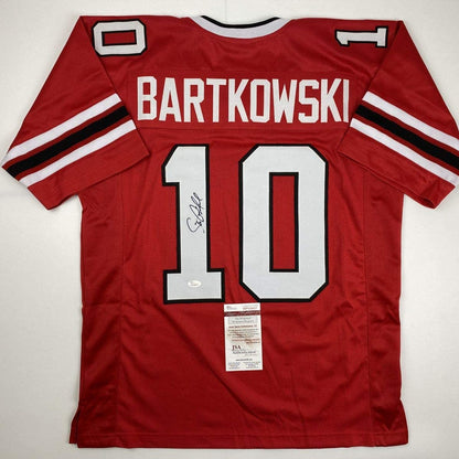 Autographed/Signed Steve Bartkowski Atlanta Red Football Jersey JSA COA