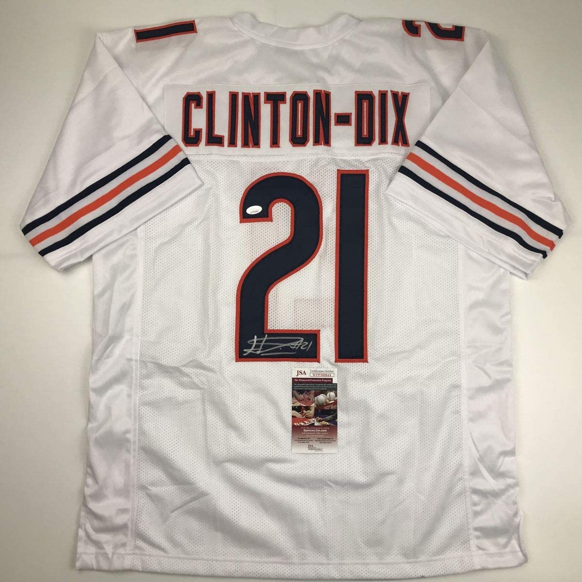 Autographed/Signed Haha Ha Ha Clinton-Dix Chicago White Football Jersey JSA COA