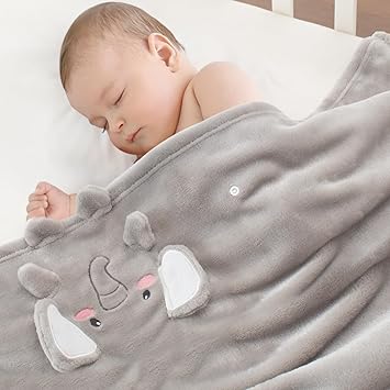 Baby Blanket, Foldable Elephant Shape Plush Baby Blanket, Super Soft Warm Breathable Receiving Blankets Newborn Nursery Swaddle Blankets Gifts for Crib Stroller Baby Boys Girls Birthday Baby Shower