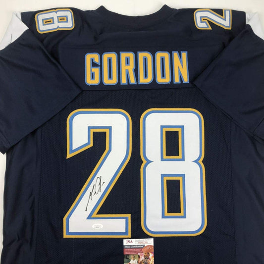 Autographed/Signed Melvin Gordon Los Angeles LA Dark Blue Football Jersey JSA COA