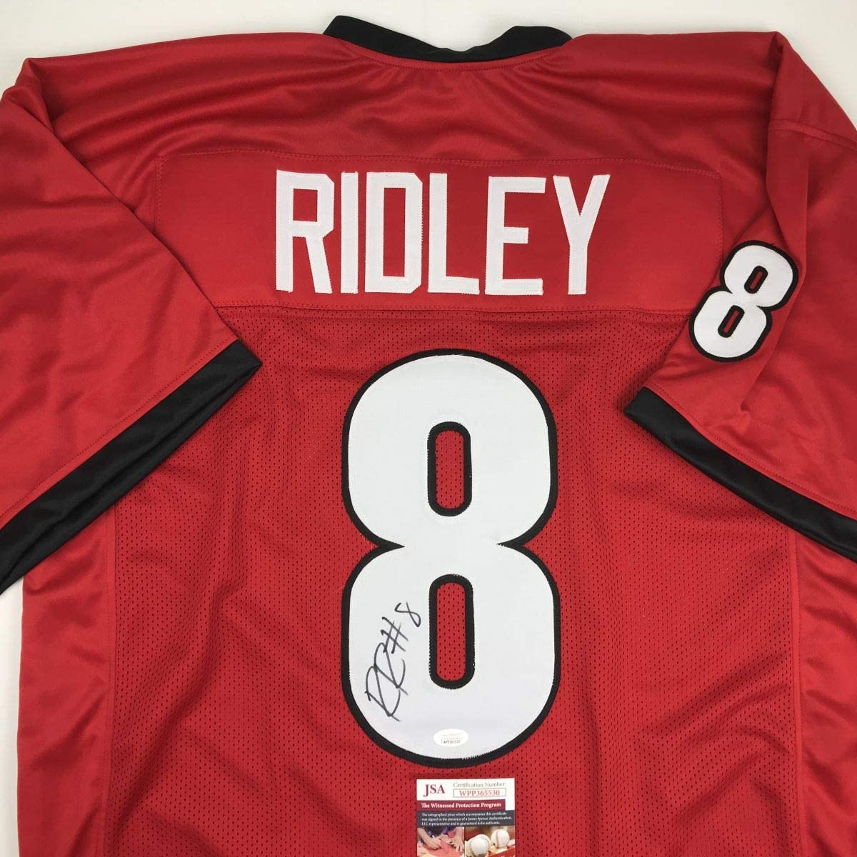 Autographed/Signed Riley Ridley Georgia Red College Football Jersey JSA COA
