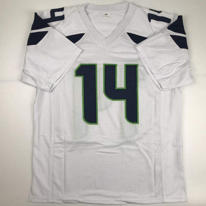 Autographed/Signed DK D.K. Metcalf Seattle White Football Jersey JSA COA