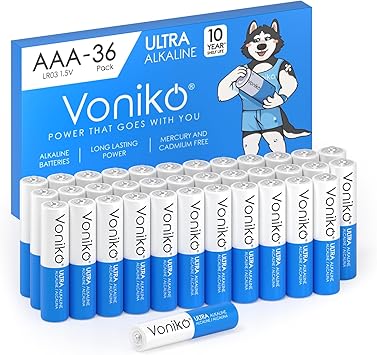 Voniko AAA Batteries 36 Pack - Alkaline Triple A Battery - Ultra Long-Lasting, Leakproof 1.5v Batteries - 10-Year Shelf Life