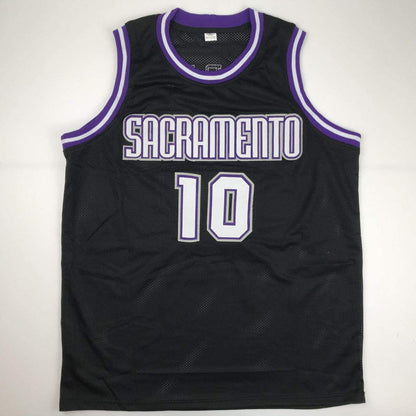 Autographed/Signed Mike Bibby Sacramento Black Basketball Jersey PSA/DNA COA