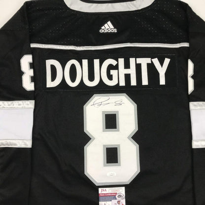Autographed/Signed Drew Doughty Los Angeles LA Black Hockey Jersey JSA COA